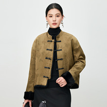 两面穿新中式国风海宁2025冬季新款进口水貂毛拼貂短款皮草外套女