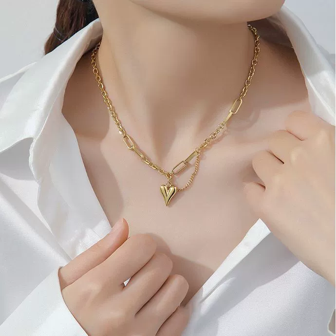 Марка французская кисточка любовь ожерелье женский браслет ins ветер ретро хип-хоп не выцветает титановая сталь ключица цепи оптом