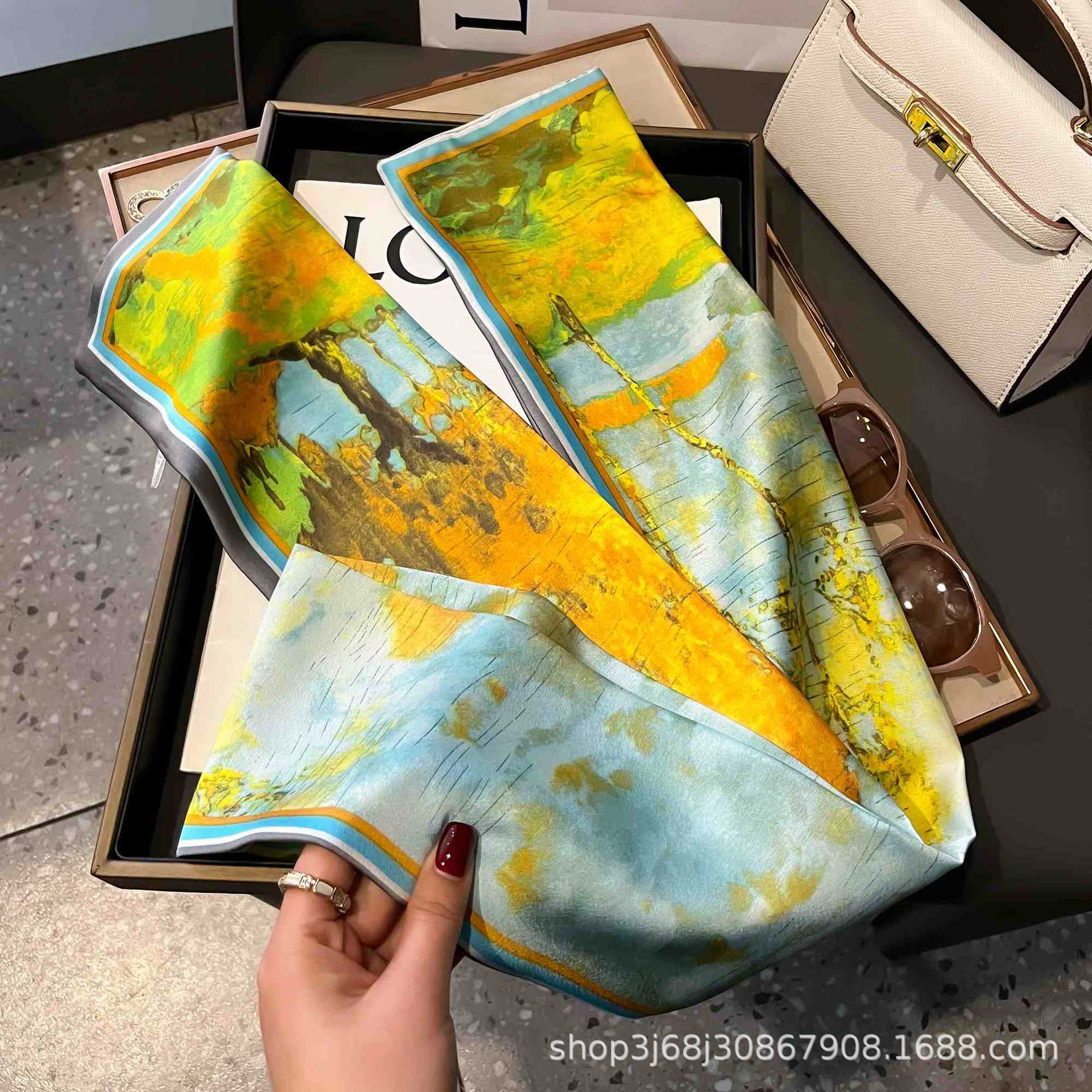 Nuevo bufandas de seda de impresión delgada y larga para mujeres nuevas bandas de moda de decoración profesional bufandas