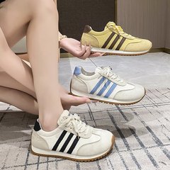 复古条纹阿甘鞋女2025秋季新款撞色休闲运动鞋学生百搭时尚跑步鞋