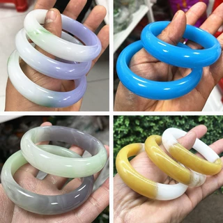 批发翡翠色紫罗兰三彩玉手镯外蒙料和田玉烟灰紫女士多色飘花玉镯