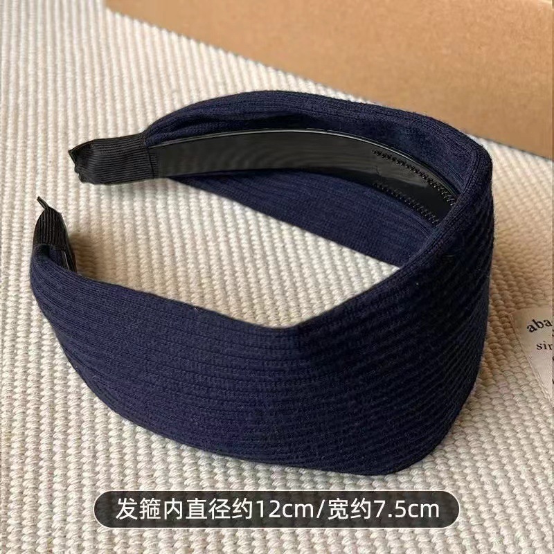 髪の継ぎ目をカバーするレトロなニットピットストリップの幅広ヘッドバンド、頭頂部を高めるヘッドバンド、滑り止めヘアバンド、ヘアバンド、ヘアアクセサリー|undefined