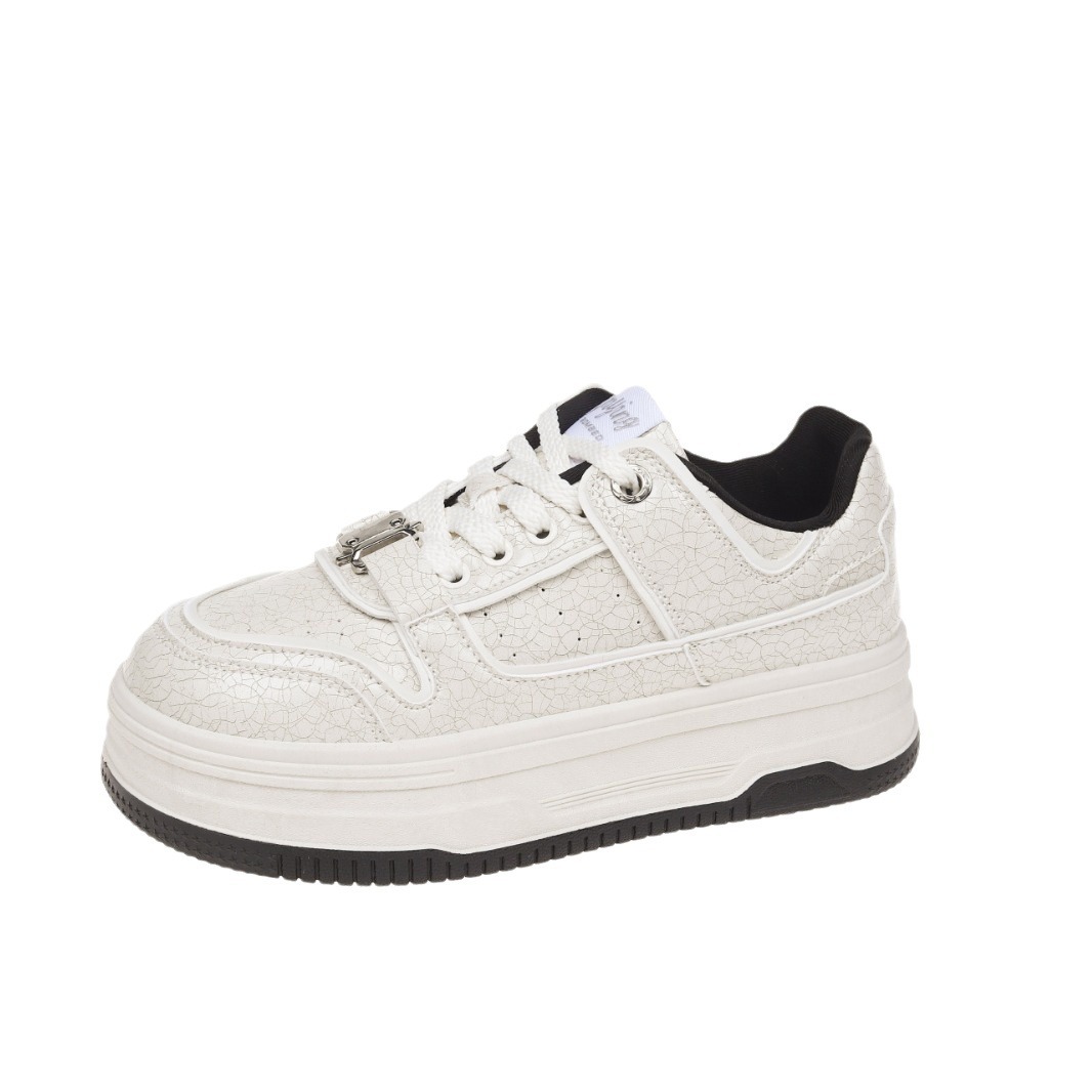 Baskets de running décontractées blanches motif éléphant bouclé_voghion.com