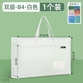 柏逸科目分类立体文件袋透明拉链式大容量加厚手提袋档案袋A4收纳