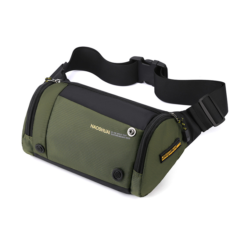 Bolso de pecho fresco de moda de los nuevos hombres bolsa de mensajero de gran capacidad bolsa de cintura de Moda funcional bolsa de hombro de estilo coreano bolsa de deporte ligero