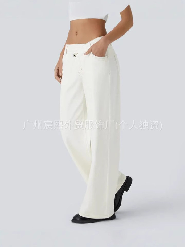 2025新款高质量跨境专供欧美亚马逊速卖通女士个性高腰直筒牛仔裤|undefined