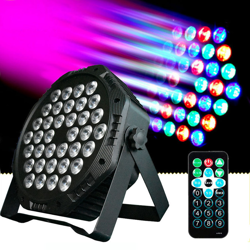 New 18/36 pcs stage lights DJ voice control flash wedding performance stage lights remote control DMX colorful pcs lights