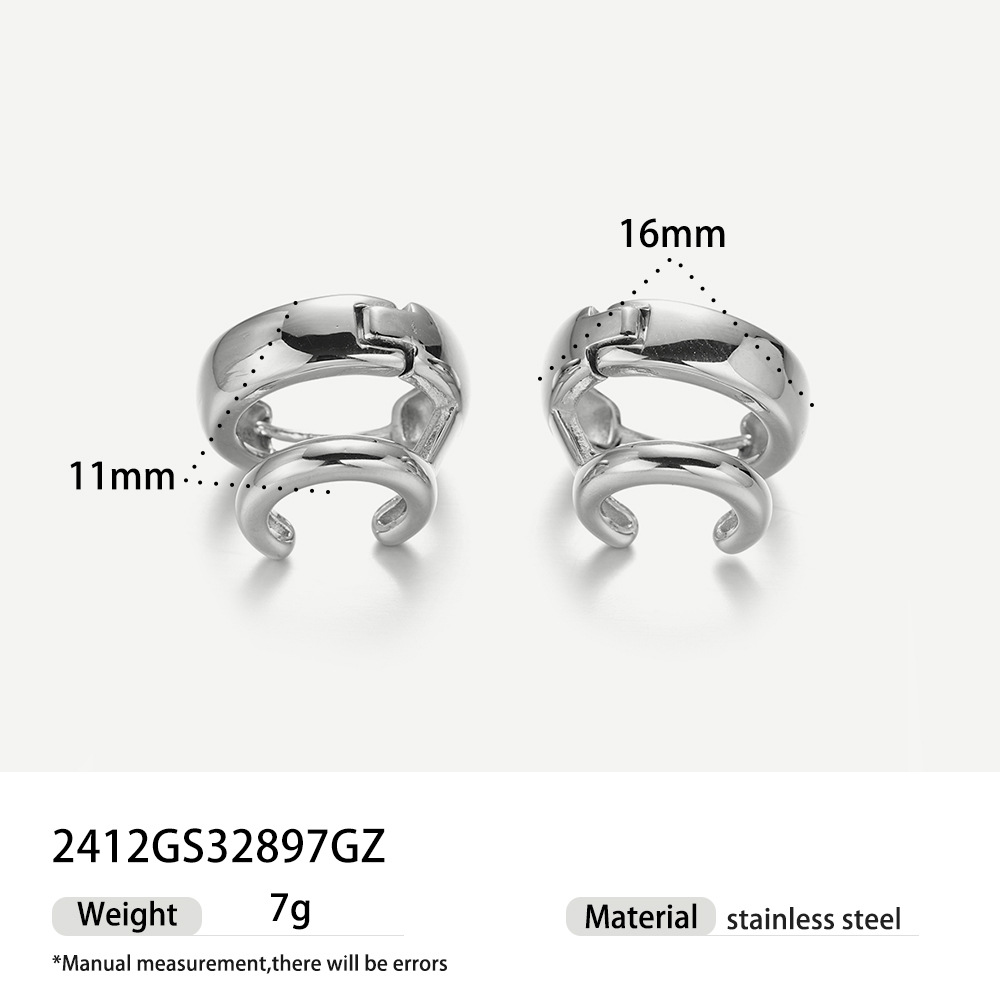 Taina creativo oro y plata de acero inoxidable de alto nivel nicho de acero de titanio pernos de orejas de moda de mujer personalidad orejas