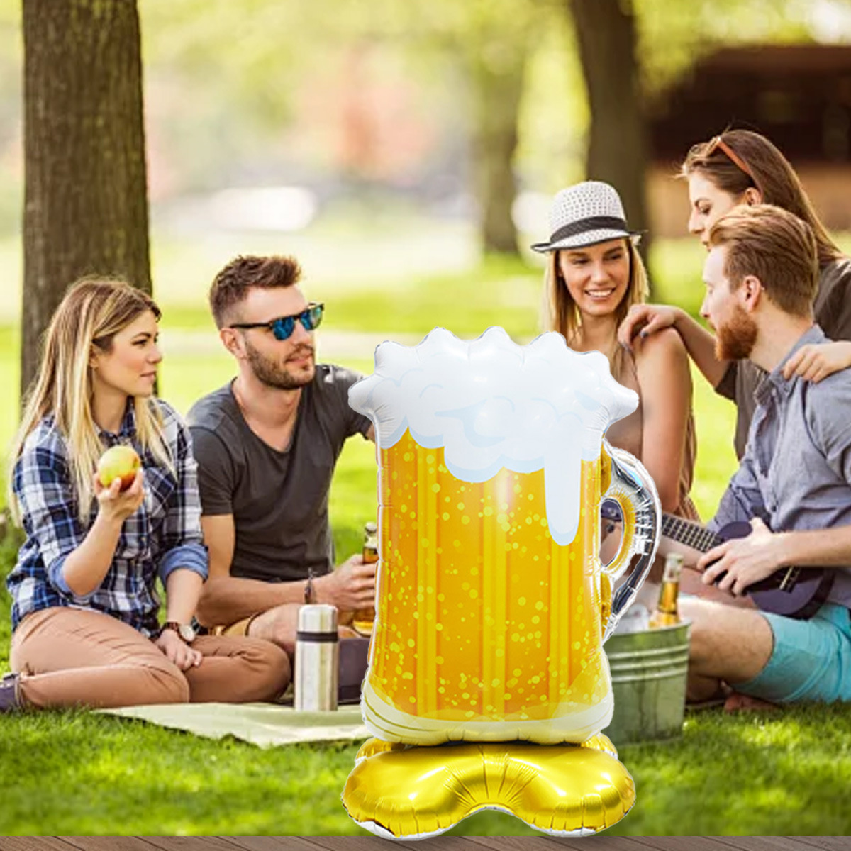 Base de pie grande globo de jarra de cerveza decoración de fiesta de cumpleaños decoración de fiesta festiva globo suministros accesorios