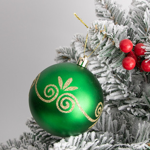 8Cm12Pcs Christmas Balls Christmas Decorations Bright Balls Pink Balls Painted Balls Christmas Tree Pendants