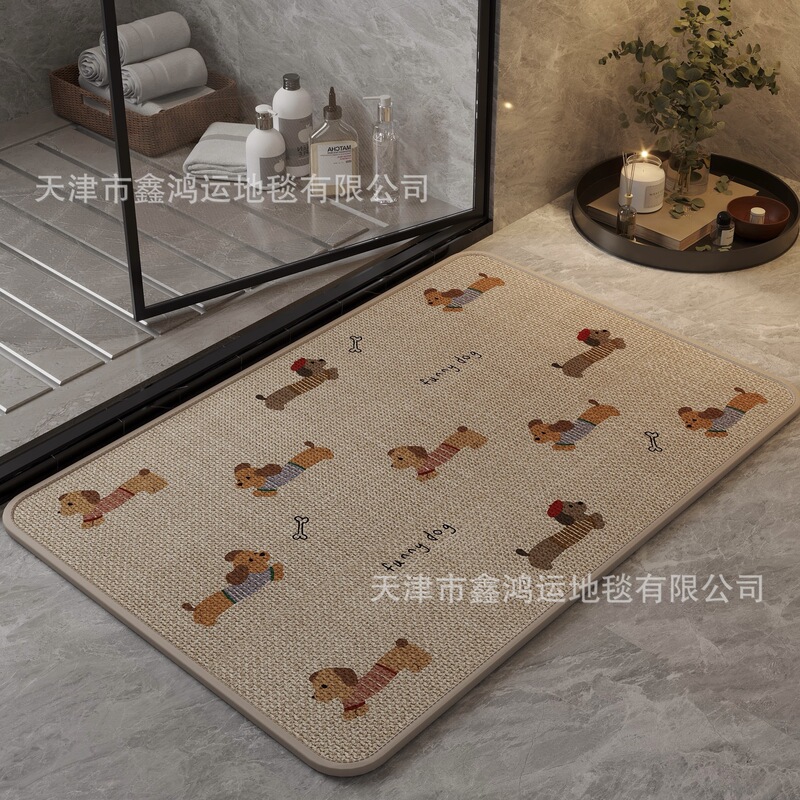 地垫入户门垫卡通脚垫家用门口进门防滑耐磨垫子仿亚麻吸水地毯|undefined