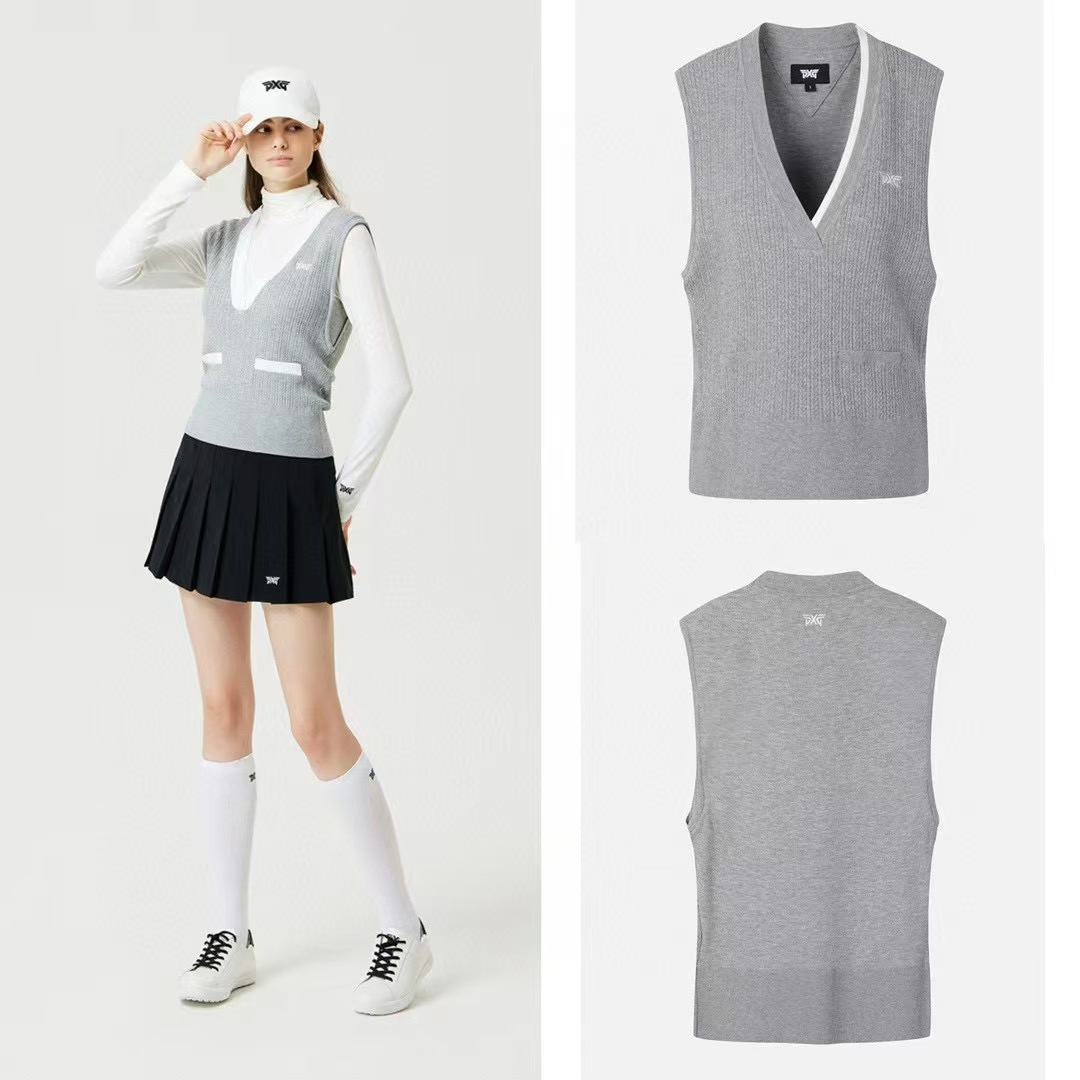 Cross-border export foreign trade South Korea original golf clothing women's autumn knitted vest vest slim fit Sports