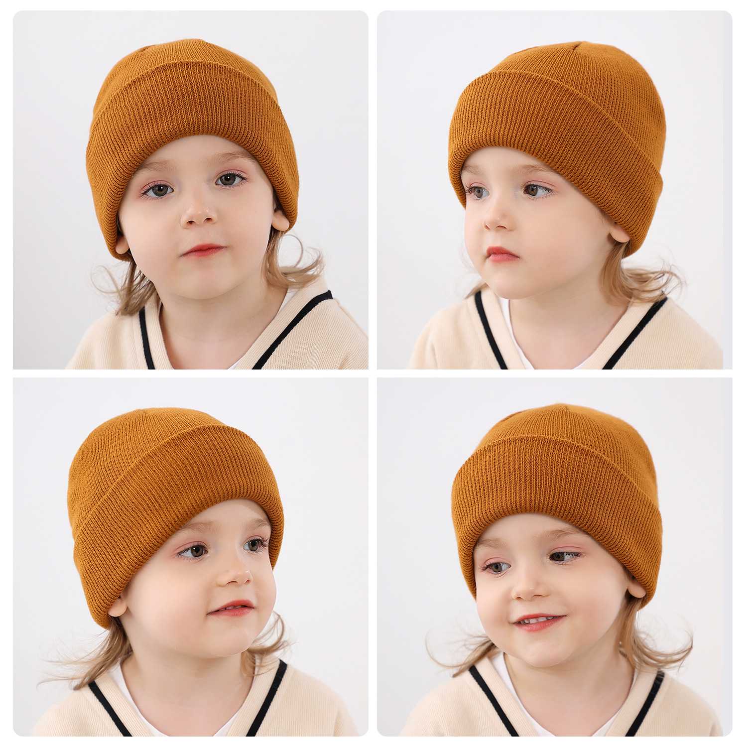 Gorro de punto nuevo de otoño e invierno para bebés en Europa y América Sudaderas con capucha para bebés para hombres y mujeres_voghion.com