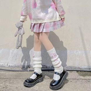 Japanese Cute Cross Strap JK Socks Autumn and Winter Warm Leg Sleeve Long Socks Lolita Piled Socks Women's Winter