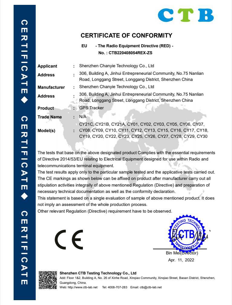 CHANYIE-CE-RED证书1