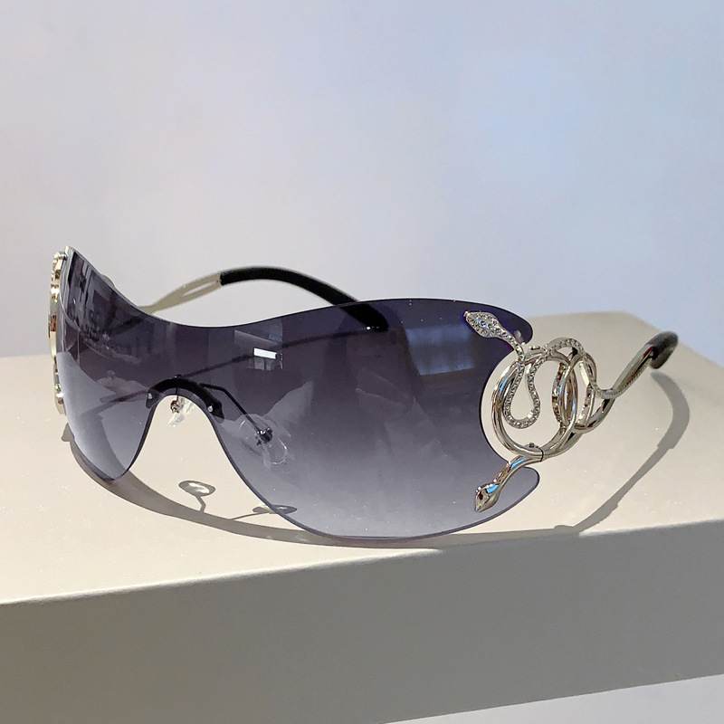 Personalized Fashionable Frameless Snake Shaped Y2k Sunglasses_voghion.com