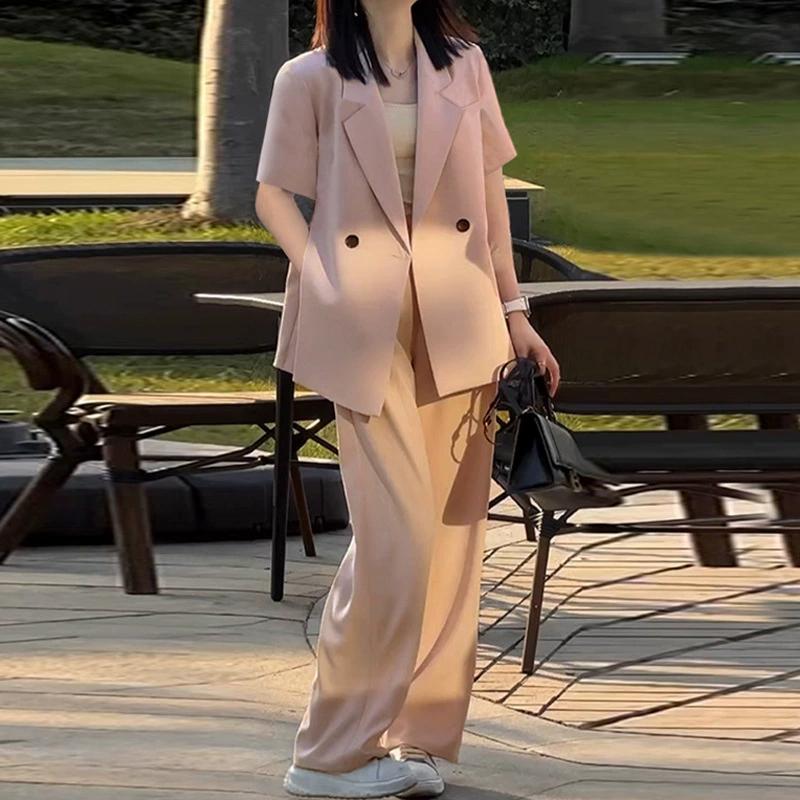 Летний новый женский костюм большого размера с короткими рукавами