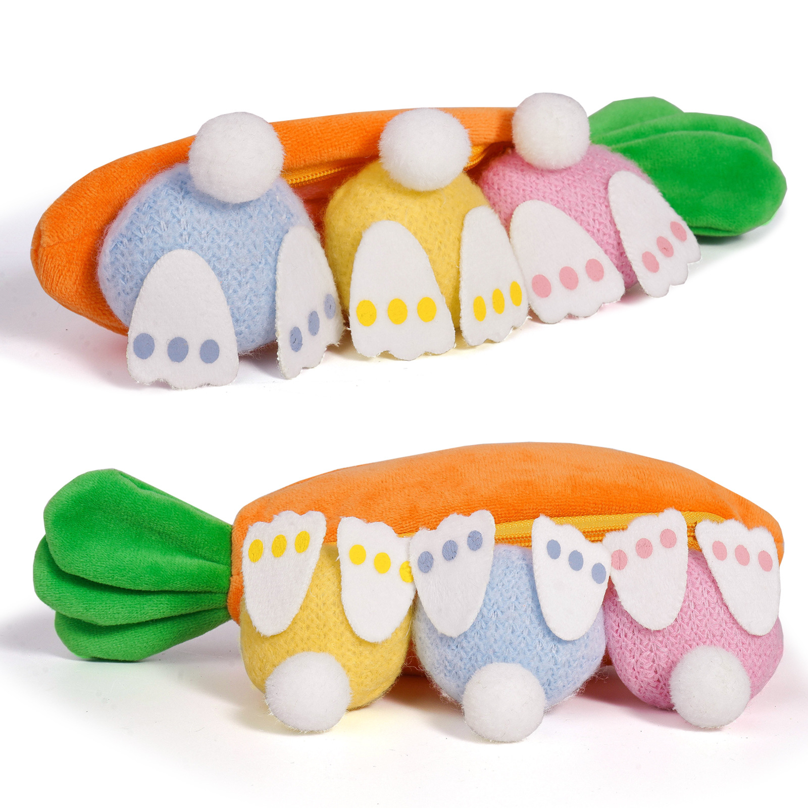 Pascua transfronteriza zipper creativa zanahoria conejo muñeca trasero decoraciones festivas decoraciones de mesa