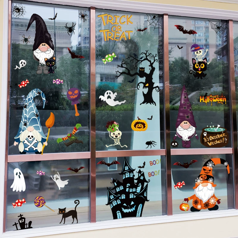 Ghost electric pumpkin lantern, window stickers on wall, direct factory sales, halloween, spider