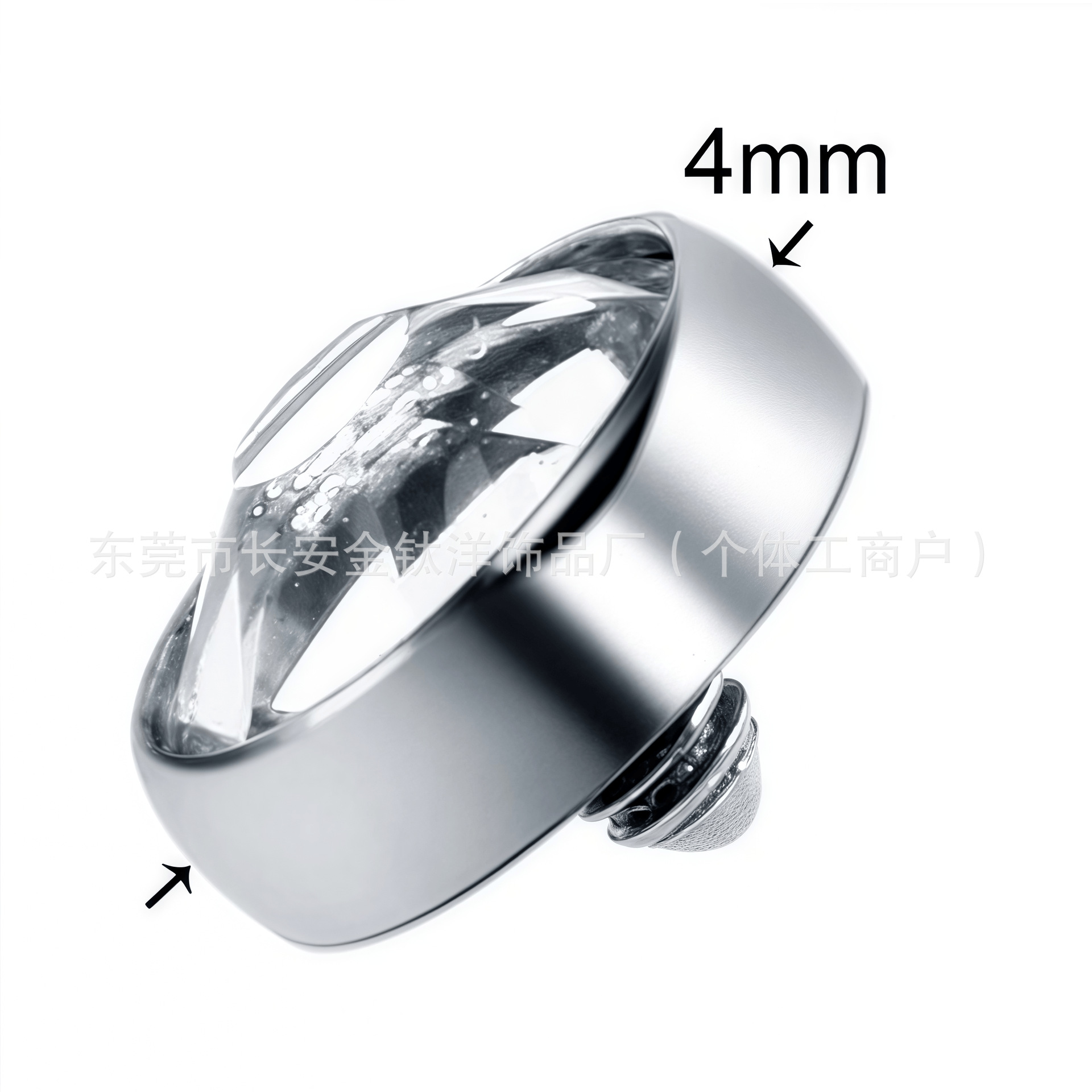G23 Titanium Buried Nail with Czech CZ Stone Flat Back Labret Stud detail image 7