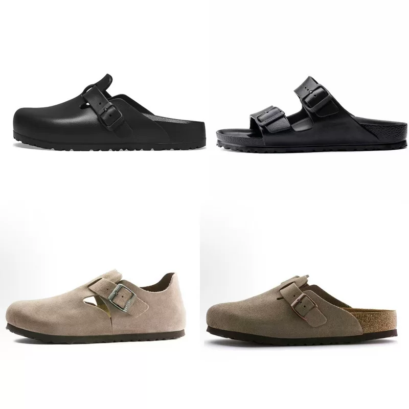Сандалии Birkenstock из замши для ленивых мужчин BK домашние летние односторонние регулируемые пляжные открытые плоские сандалии для женщин