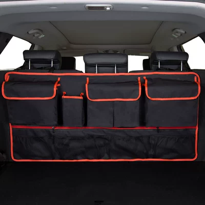 Car Trunk Storage Hanging Bag Car storage bag/box - black-with-red-edge