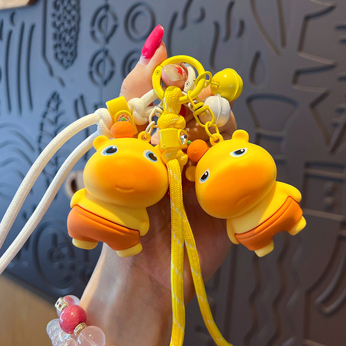 Creative Capybara Lulu Keychain Charm Cute Capybara Keychain Couple Bags Pendant Gift