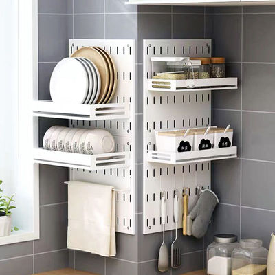 kitchen Pegboard Punch holes Wall hanging Shelf wall Seasoning Dishes chopping block Tool carrier Home Furnishing Supplies Storage rack