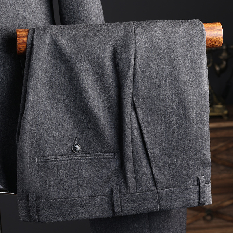 Men's Slim Fit Half Lined Wool Suit - Wrinkle Resistant Business Attire For Weddings Grooms & Groomsmen High-End Fashion_voghion.com