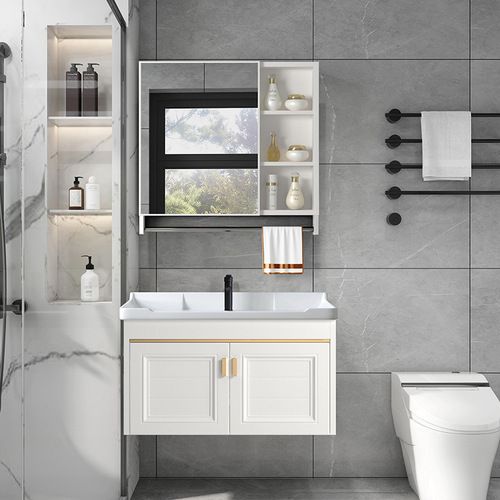 444Z wholesale bathroom washbasin cabinet combination space aluminum bathroom washbasin household small apartment washbasin sun