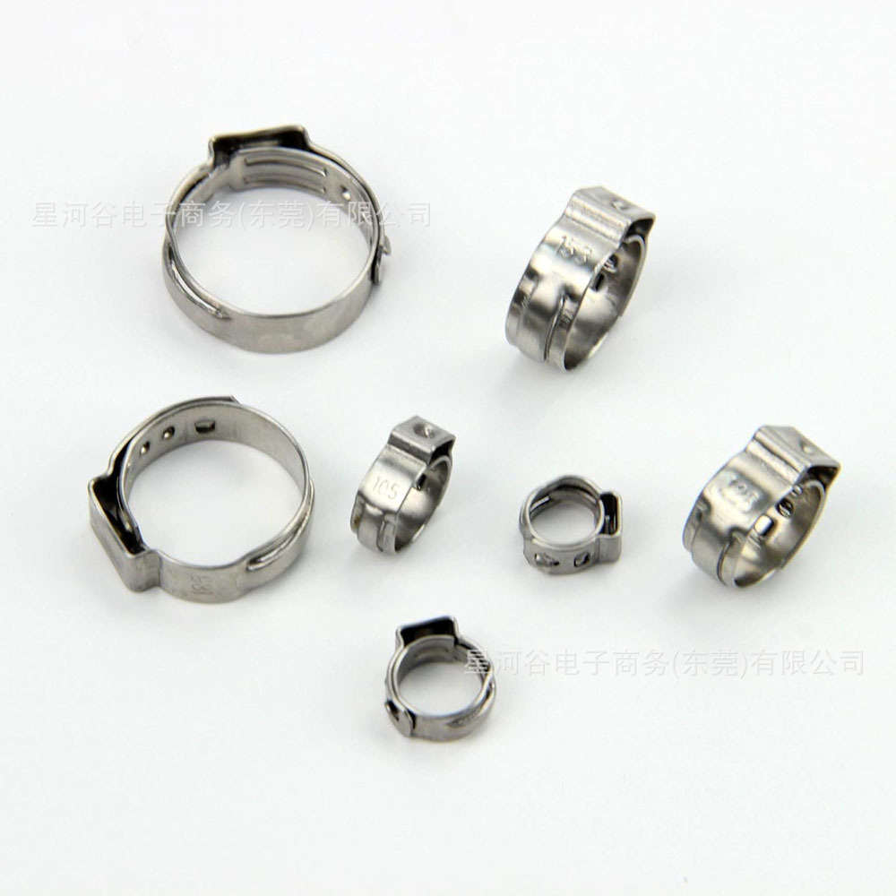 Transfronterizo 100pcs caja de acero inoxidable de una sola oreja + abrazadera de abrazadera