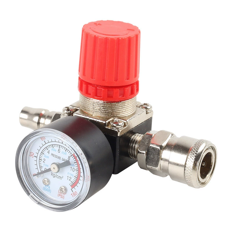 Регулятор давления для воздушного компрессора, 120 фунтов на кв. дюйм, трехходовой, квадратный, с манометром, аксессуары для воздушного насоса, редукционный клапан с манометром, немецкий стандарт