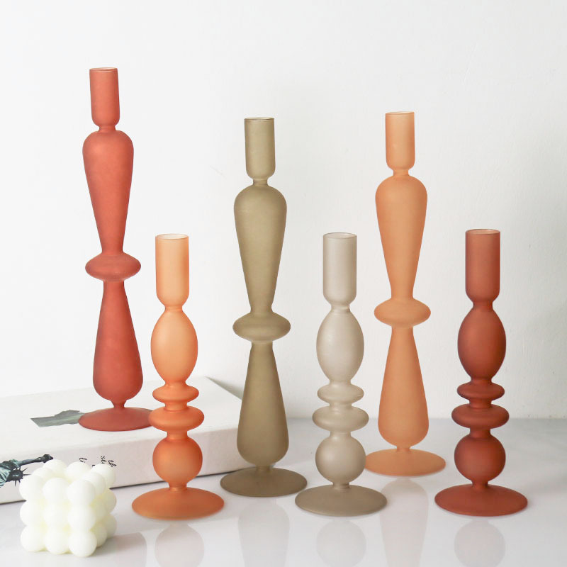 Retro candelabro de cristal creativo candelabro de vidrio decoración del hogar francés europeo Retro Decoración con velas cena banquete