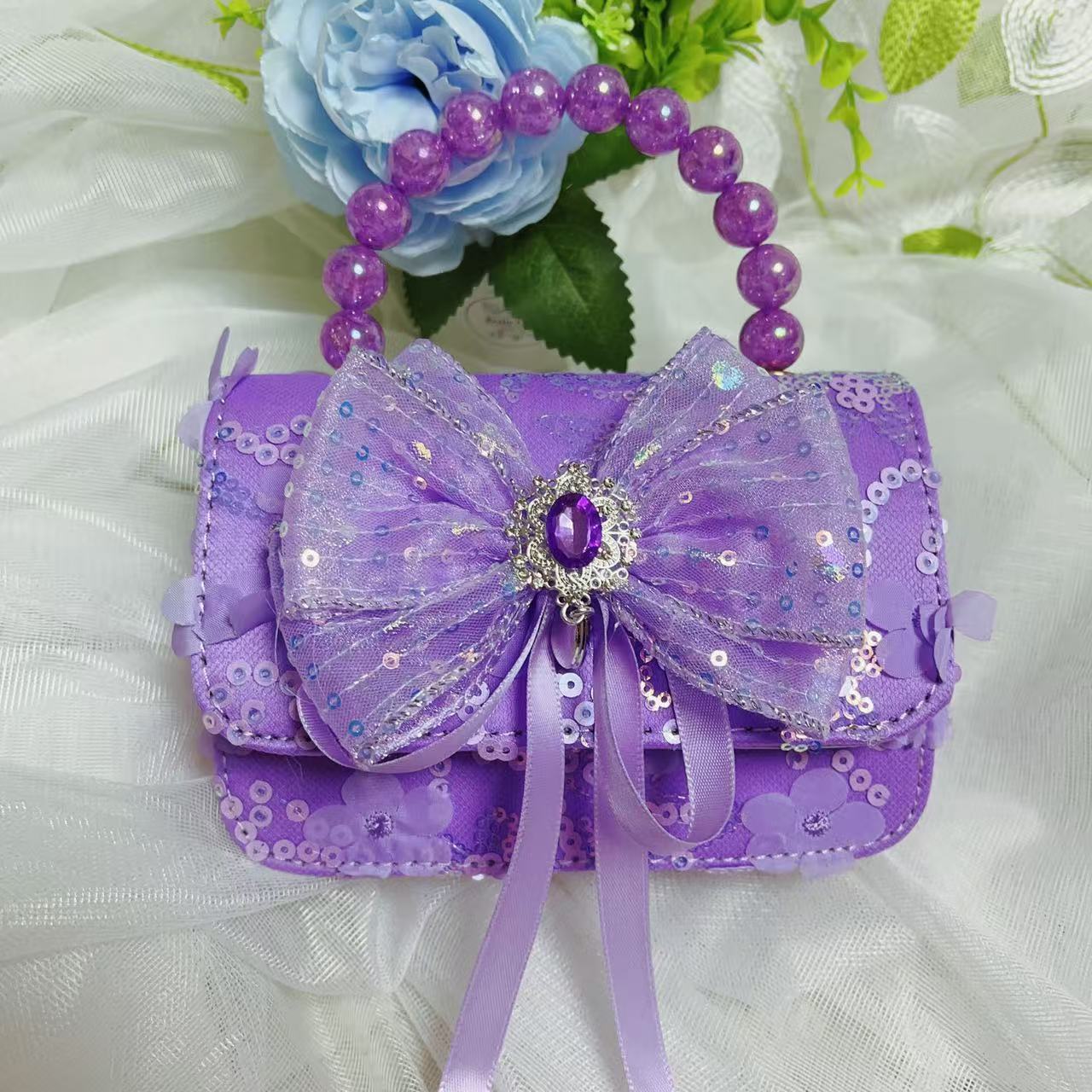 Bolsos infantiles, bolsos de moda princesa de perlas, bolsos de cambio de chicas lindas, bolsos de hombro de chicas