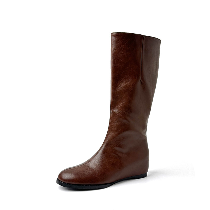 Botas Chelsea de Caña Alta para Mujer con Elevación de 5 cm, Superfibra, Térmicas, para Otoño e Invierno image 6