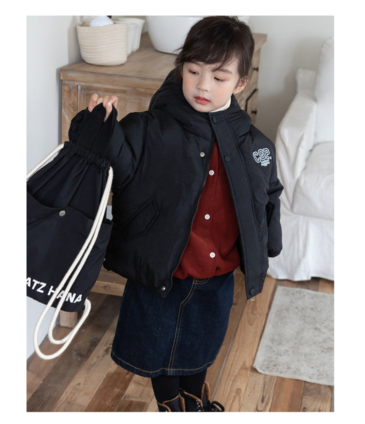 Children's 2023 new solid color hooded turtle shell jacket for boys and girls, white duck down children's clothing live_voghion.com