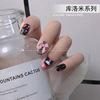 Three dimensional nail decoration with bow, internet celebrity