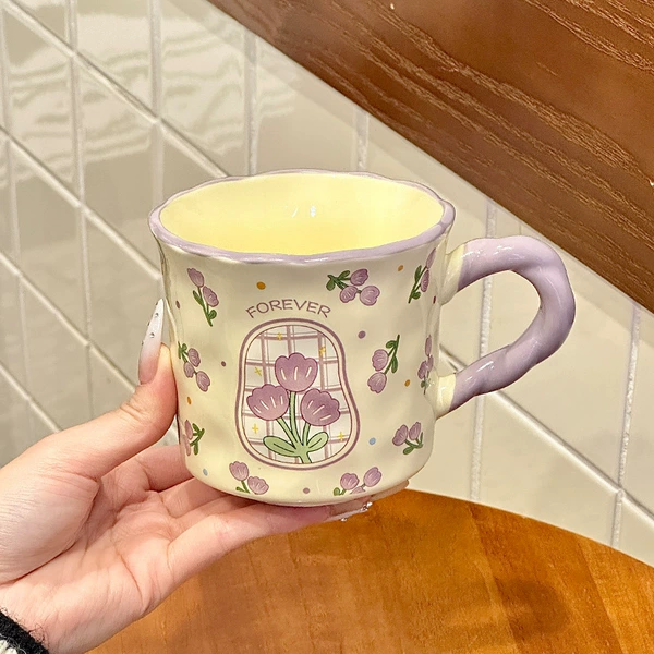 Tulip Flower Cup-Purple (cup + spoon)