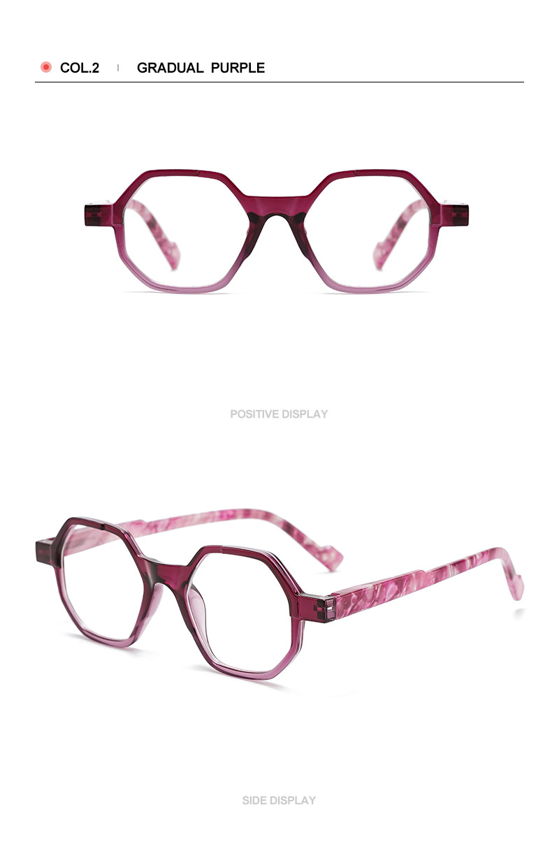 Gradient Retro Polygonal Men's Reading Glasses Personalized Frames_voghion.com
