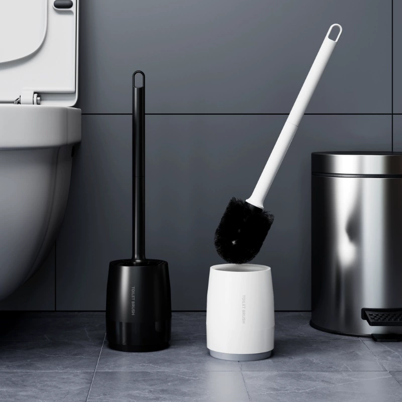 Набор для уборки туалета: пластиковая щетка для унитаза с подставкой для домашнего использования, щетка для унитаза без мертвых зон, щетка для ванной с нейлоновой щетиной.