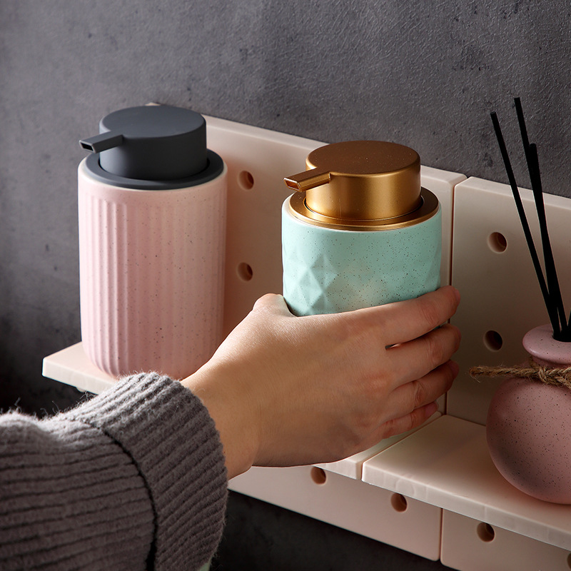 Simple recta prensa ducha gel espuma cerámica botella de cerámica desinfectante de manos sub-Botella champú espuma mousse espuma