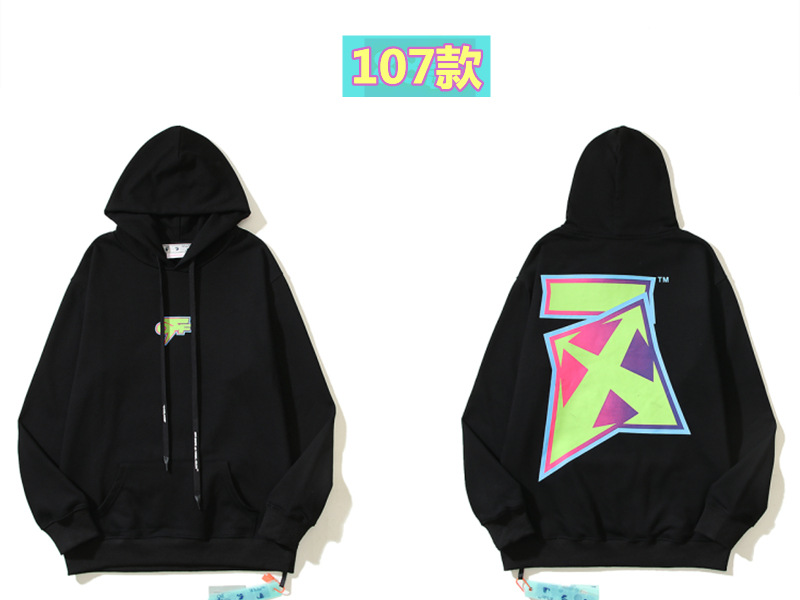 Marca de moda offwhite graffiti religioso pintura al óleo impresión de flecha hombre y mujer suelta OW pareja alta calle hoodie abrigo