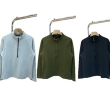 【25102402】秋冬男士立领抓绒半拉链长袖T恤拼接休闲上衣