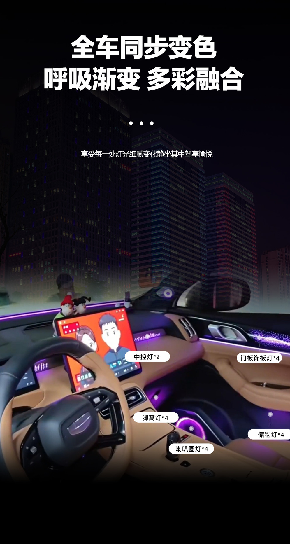 Car ambient light is suitable for Boyue L-2025-2026 Atlas Pro Ambient light