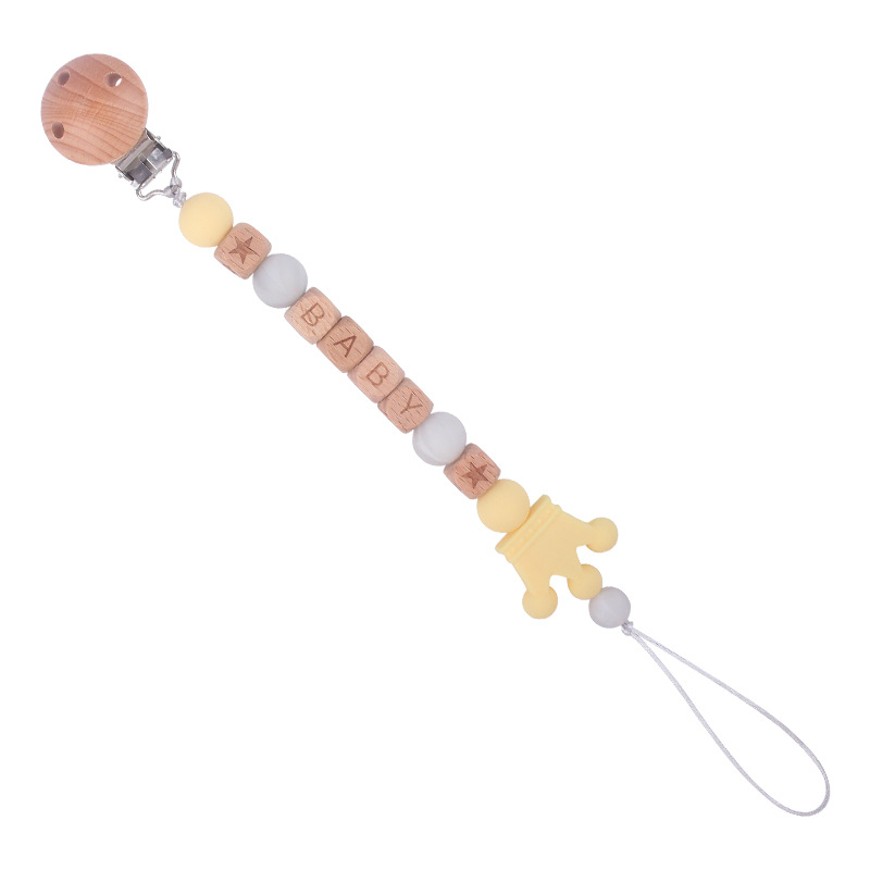 Bebé suministros Beech chupete clip DIY bebé nombre creativo de silicona corona chupete cadena anti-gota cadena