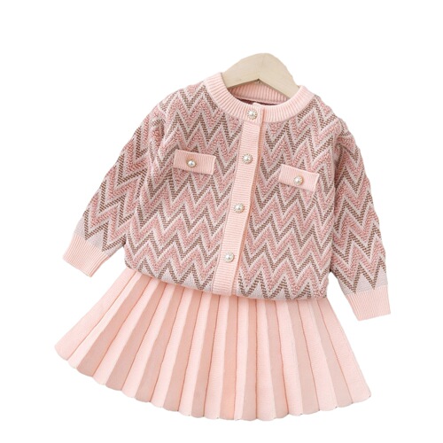 Children's Sweater Set  Autumn New Princess Dress Cute Girls' Two-Piece Set Autumn Children's Clothing
