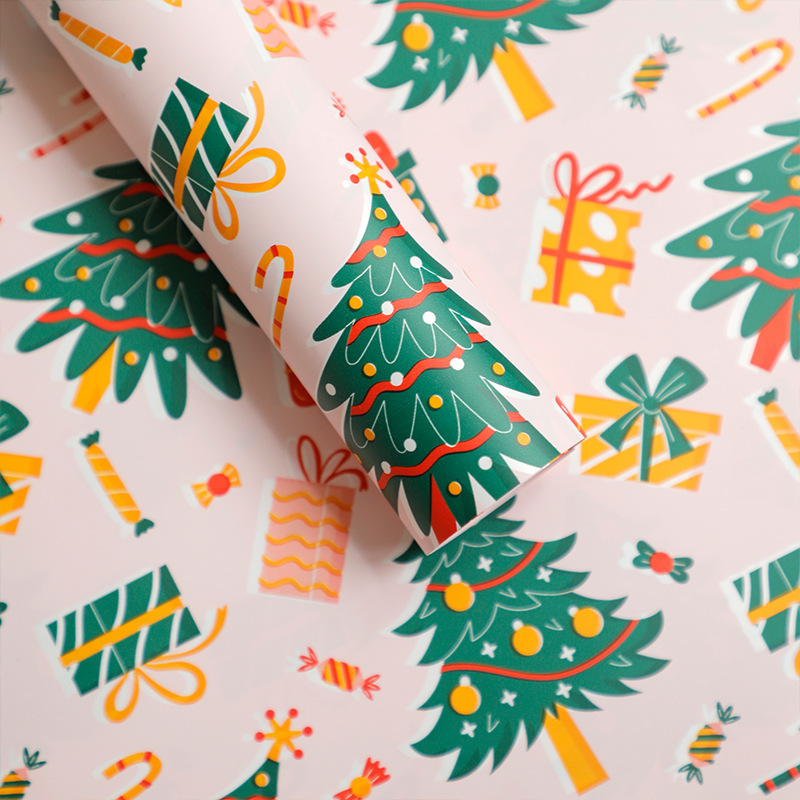 Huaxi Ping An bendición de Navidad flores materiales de embalaje Nochebuena diy regalos ramo de flores papel de envoltura de flores