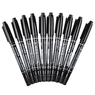 Hero 887 Small Double-headed Marker Hook Line Pen Waterproof Not Easy to Wipe Oily Marker Pen