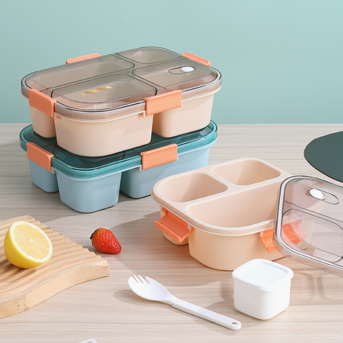 INS Internet celebrity three-four-part lunch box student lunch box with soup box microwaveable office picnic adult lunch box
