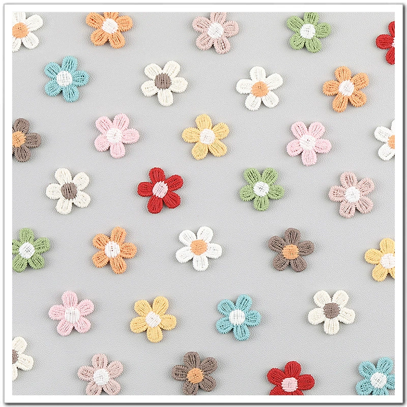 Матовая без света корейская версия пяти лепестков Xiaomei цветочная ткань свитерская футболка детская одежда дно брюки аксессуары 98